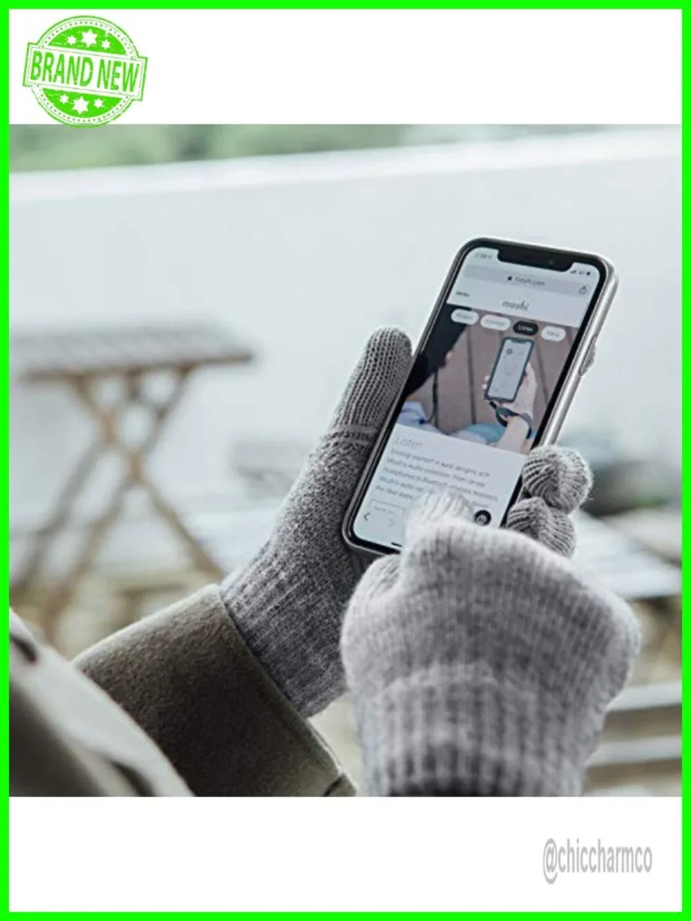 Winter Touchscreen Gloves, Warm Knit Gloves with GripTrak Pattern, S/M/L/XL